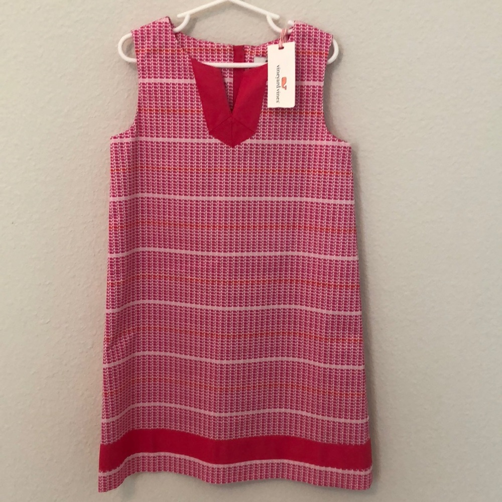 NWT Vineyard Vines Girls Whale Stripe Shift SZ 7